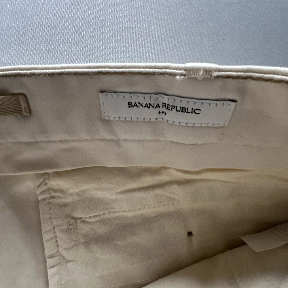 Banana Republic Slim Lived-In Chino Pant Transition Cream 38 X 36